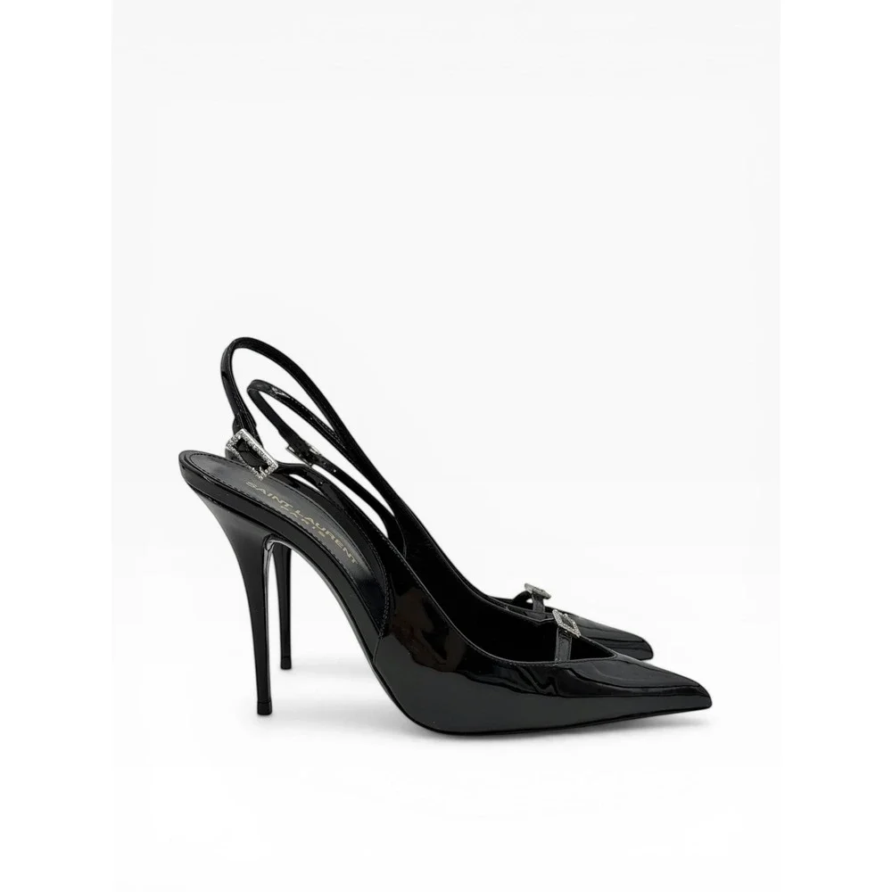 Saint Laurent Luna 105 Patent Leather Slingback Pumps $1,150 - Size 36 / US 6 - Picture 12 of 16